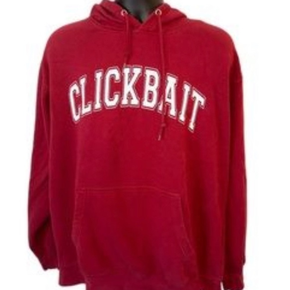 David Dobrik red Clickbait a sweatshirt